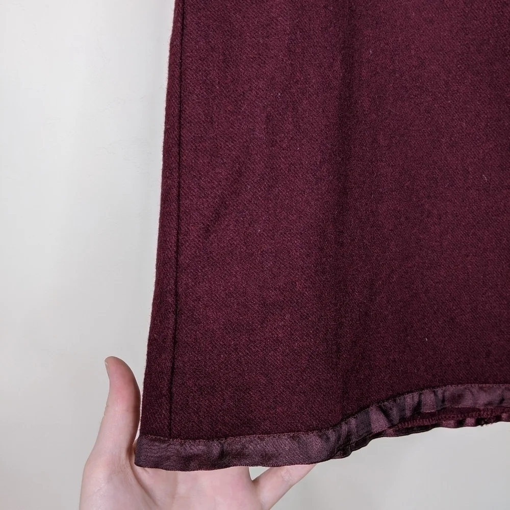 Old Navy Vintage Wool Blend Maroon A-line Skirt Size 8